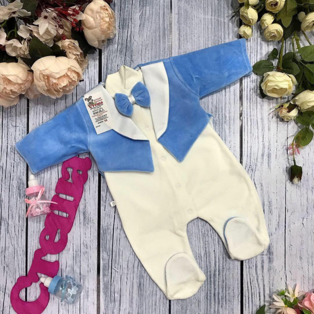 115-Г. Комбинезон с пиджаком,80% хлопок интерлок, 20% ПЭ велюр