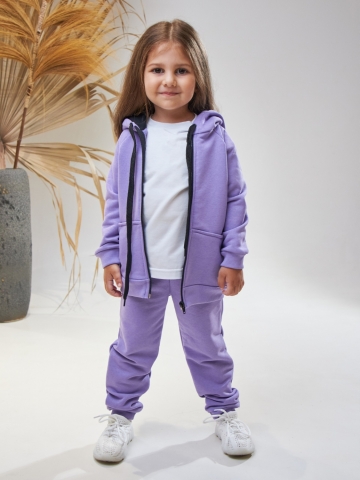 328-Л. Костюм детский  на молнии, лиловый, хлопок 65%, 35% ПЭ, 3-х нитка без начеса 98,104,110,116